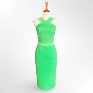 NWT $69 New York and Company Stretch green dress S small bodycon pencil midi